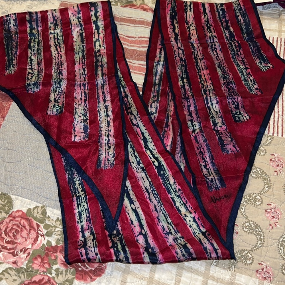 Vera Neumann silk oblong scarf 64” x 7”